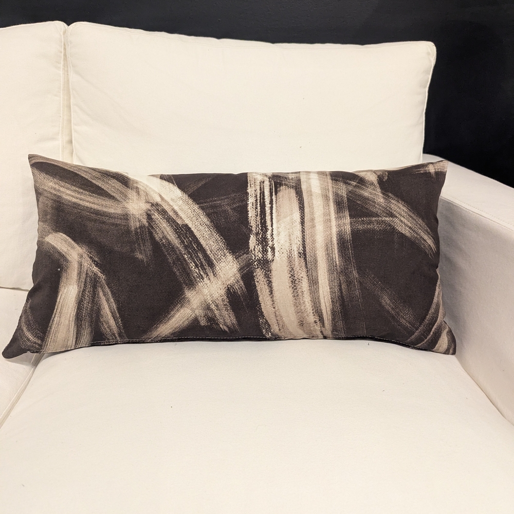 Abstract Brown and Cream Accent Pillow